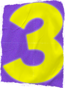 Vibrant Scanned Cutout Number Three